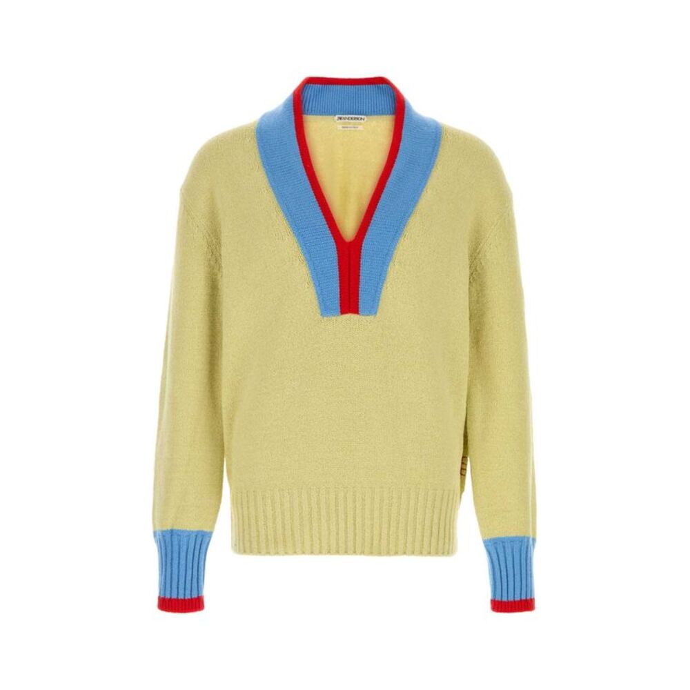 Jw Anderson Men Pastel Green Stretch Cotton Blend Sweater